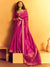 Magenta Pink Woven Designer Tussar Silk Saree