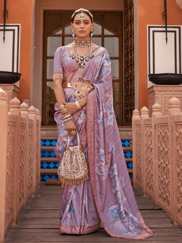 Mauve Banarasi Dola Silk Saree