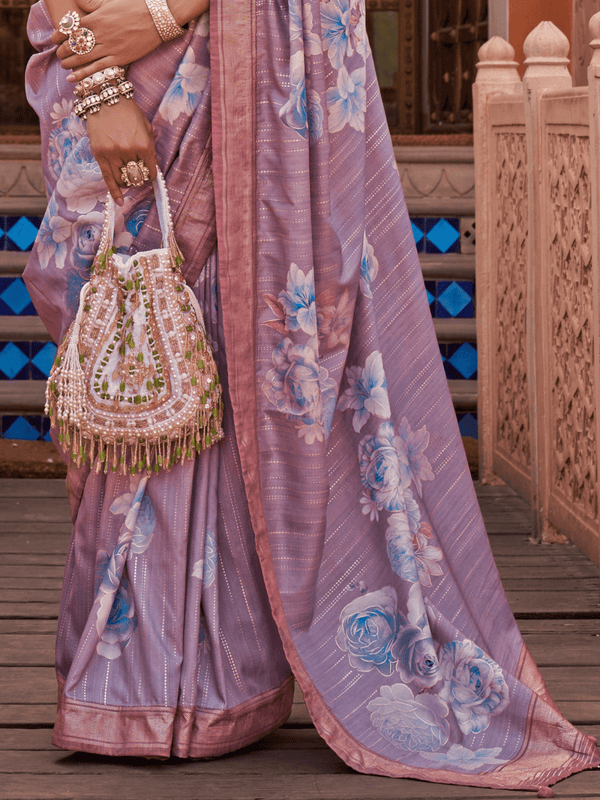 Mauve Banarasi Dola Silk Saree
