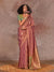 Mauve Kanjivaram Two Tone Silk Saree With Contrast Blouse