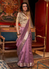 Mauve Lavender Chiffon Silk Saree