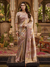 Mauve Pink Embroidered Designer Tissue Silk Saree