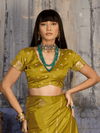Mehendi Green Banarasi Satin Silk Saree