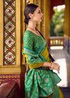 Mehendi Green Banarasi Silk Saree