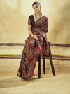 Midnight Black Kashmiri Kani Handloom Cotton Silk Saree