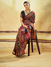Midnight Black Kashmiri Kani Handloom Cotton Silk Saree