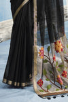 Midnight Black Paithani Cotton Silk Saree