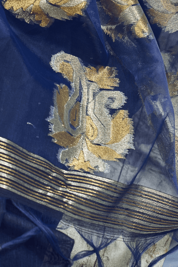 Midnight Navy Banarasi Silk Saree
