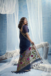 Midnight Navy Paithani Cotton Silk Saree