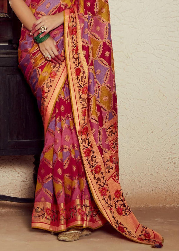 Multicolour Brasso Designer Soft Silk Saree
