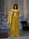 Mustard Banarasi Satin Silk Saree