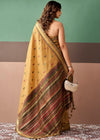 Mustard Gold Woven Designer Cotton Saree