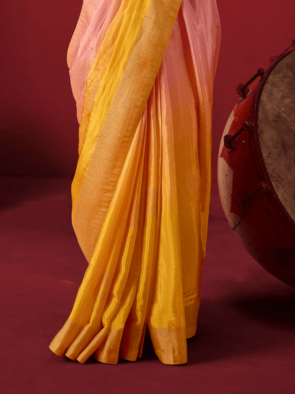 Mustard Yellow Banarasi Dola Silk Saree