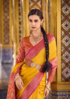 Mustard Yellow Banarasi Silk Saree