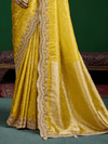 Mustard Yellow Banarasi Tissue Silk Saree