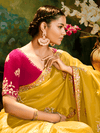 Mustard Yellow Designer Silk Saree with Embroidery