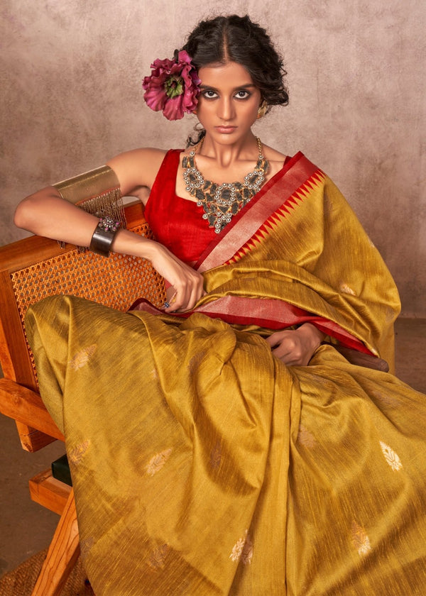 Mustard Yellow Kanjivaram Silk Saree