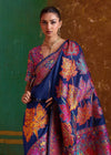 Navy Blue Kashmiri Kani Jamawar Cotton Saree
