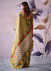 Olive Green Banarasi Tissue Silk Saree