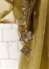 Olive Green Organza Tissue Silk Saree