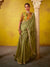 Olive Green Tissue Silk Saree