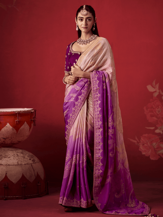 Orchid Purple Banarasi Dola Silk Saree