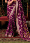 Pansy Purple Zari Woven Fancy Dola Silk Designer Saree