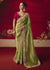 Parrot Green Designer Silk Saree with Contrast Blouse