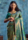 Parrot Green Kanjivaram Silk Saree