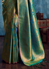 Parrot Green Kanjivaram Silk Saree