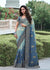 Pastel blue Embroidered Designer Tissue Silk Saree