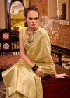 Pastel Gold Banarasi Tissue Silk Saree