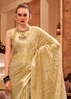 Pastel Gold Banarasi Tissue Silk Saree