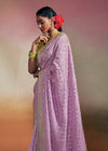 Pastel Purple Woven Soft Silk Banarasi Saree With Designer Blouse