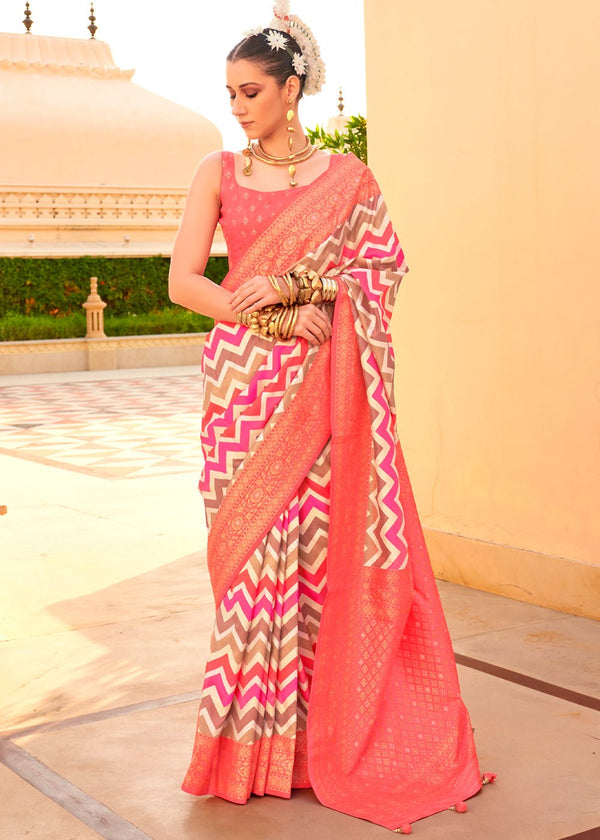Pastel Red Soft Silk Saree