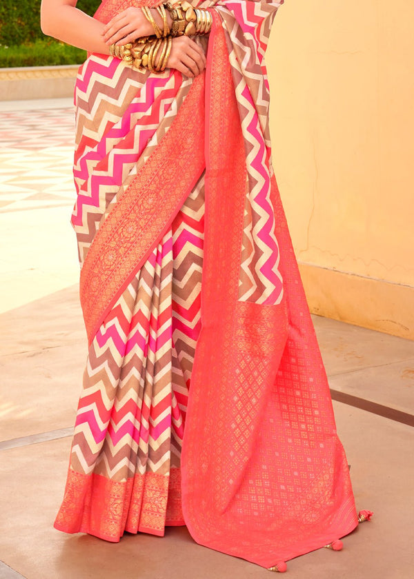 Pastel Red Soft Silk Saree