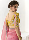 Peach and Purple Dual Tone Organza Tissue Silk Saree