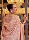 Peach Banarasi Satin Silk Saree