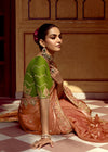 Peach Designer Tissue Silk Saree With Embroidery