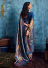 Peacock Blue Kanjivaram Silk Saree