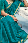 Peacock Teal Banarasi Silk Saree