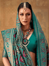 Peacock Teal Patola Silk Saree