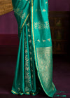 Peacock Teal Satin Silk Saree