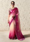 Pink Ivory Ombre Designer Organza Saree