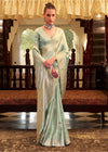 Pista Green Banarasi Satin Silk Saree