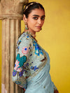 Powder Blue Georgette Saree