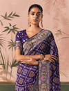 Purple Bandhani Patola Silk Saree