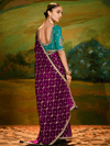 Purple Bandhani Saree with Gota Patti Work