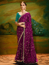 Purple Bandhani Saree with Gota Patti Work