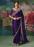 Purple Designer Silk Saree with Floral Embroidery Work